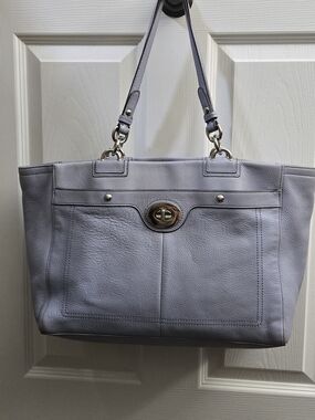 Coach Carry All Leather Tote Handbag in Light Lavender